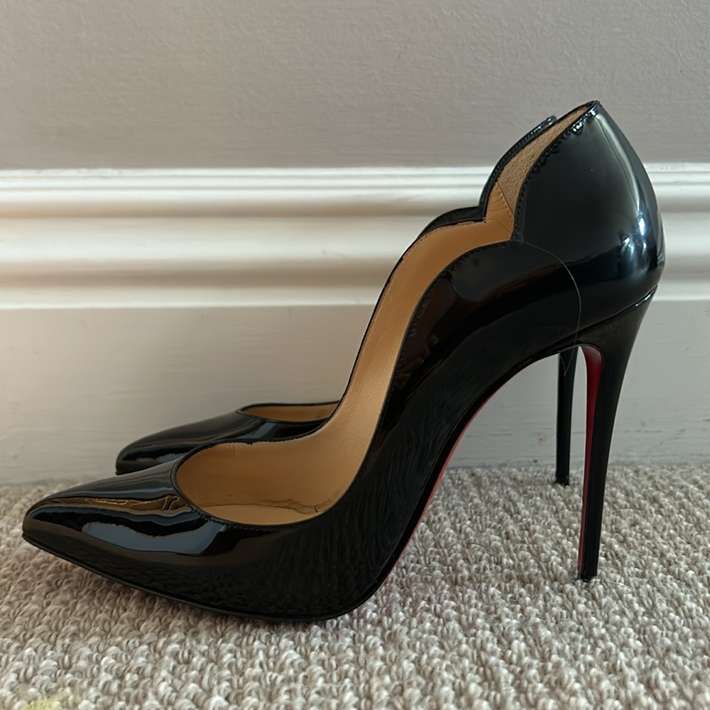 Christian louboutin Hot Chick 100 Patent Red Sole High-Heel Pumps size 38